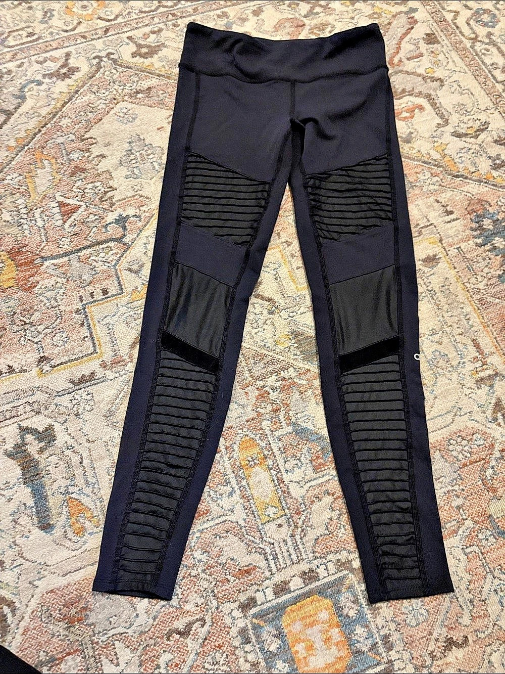 Alo Black Moto Detail Leggings M